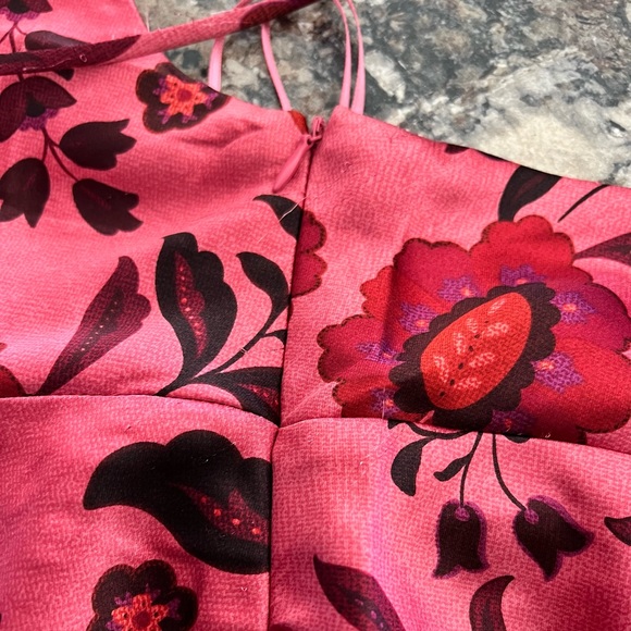 🏷️ NWT House of Harlow 1960 Pink Satin Floral Cut Out Midi Slip Dress - Picture 11 of 15